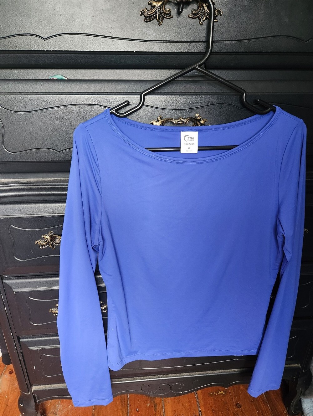ZYIA Cobalt blue ODELIA Long Sleeve Scoop Neck